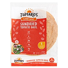 Tumaro's Carb Wise Sundried Tomato Basil Wraps, 8 count, 11.2 oz