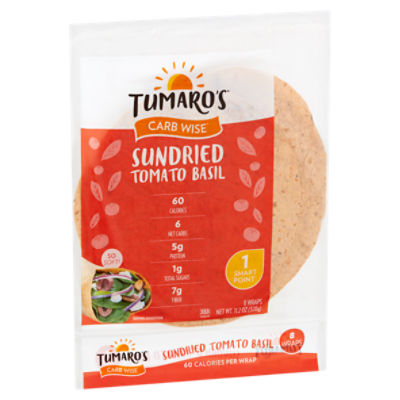 Tumaro s Carb Wise Sundried Tomato Basil Wraps 8 count 11.2 oz