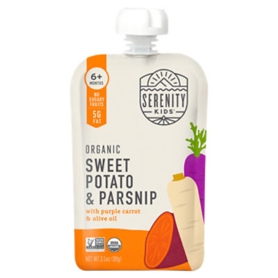 Serenity Kids Organic Sweet Potato & Parsnip Baby Food, 6+ Months, 3.5 oz