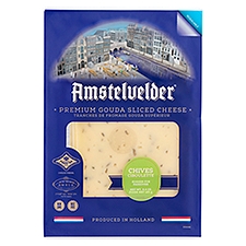 Amstelvelder Chives Ciboulette Premium Gouda Sliced Cheese, 4.4 oz