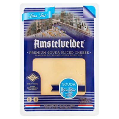 Amstelvelder Premium Gouda Sliced Cheese, 5.29 oz