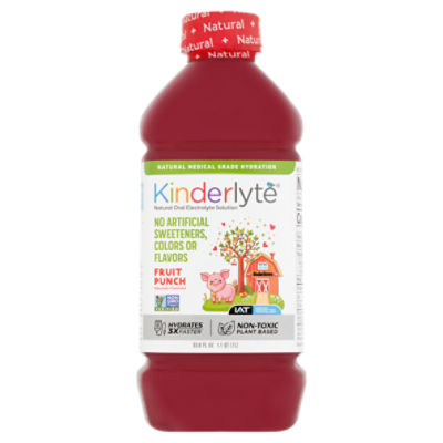 Kinderlyte Fruit Punch Natural Oral Electrolyte Solution, 33.8 fl oz