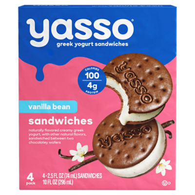 Yasso Vanilla Bean Greek Yogurt Sandwiches, 2.5 fl oz, 4 count