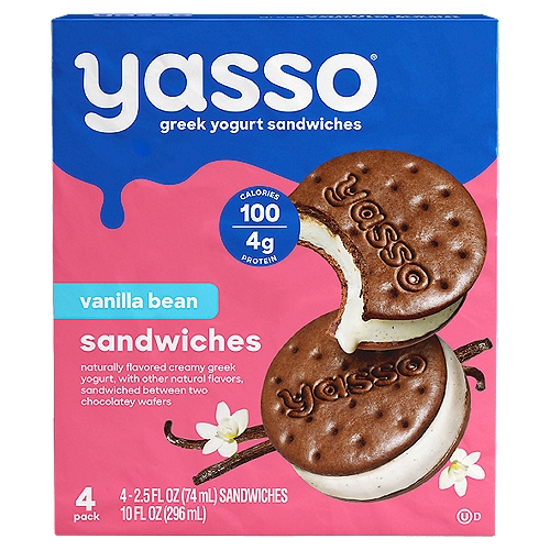 Yasso Vanilla Bean Greek Yogurt Sandwiches, 2.5 fl oz, 4 count