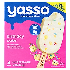 Yasso Birthday Cake Greek Yogurt Bars, 3.5 fl oz, 4 count