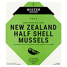 Wixter Seafood New Zealand Half Shell Mussels, 2 lb, 2 Pound