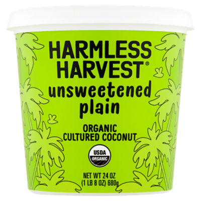 Harmless Harvest Unsweetened Plain Organic Cultured Coconut, 24 oz