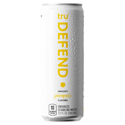 Tru Defend Seltzer, Immune Support Drink with Vitamin C, Pineapple Flavored, 12 oz, 12 Fluid ounce