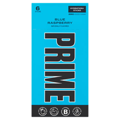 Prime Blue Raspberry Hydration + Sticks Electrolyte Drink Mix, 6 count