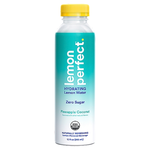 Lemon Perfect Hydrating Pineapple Coconut Lemon-Powered Beverage, 12 fl oz
1 net carb per bottle (Organic erythritol is an all-natural, plant-based sweetener and has no calories or effect on blood sugar)

Half a Squeezed Organic Lemon in Every Bottle‡
‡Juice content is approximate