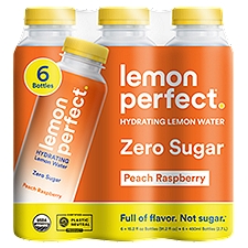 Lemon Perfect Peach Raspberry Hydrating Lemon Water, 15.2 fl oz 6-Pack