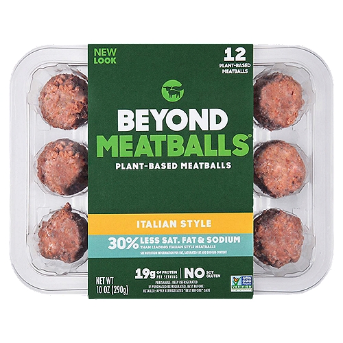 Saturated fat and sodium comparison per serving:
Leading Italian style meatballs (113g) 10g, 710mg
Beyond Meatballs® (121g) 7g, 500mg
