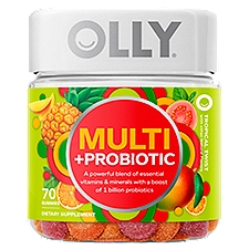 Olly Tropical Twist Multi + Probiotic Dietary Supplement, 70 count