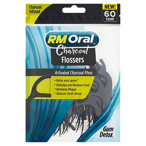 RM Oral Charcoal Flossers, 60 count
Detox your gumsŦ
ŦDetoxes by removing debris and plaque along the gumline and by stimulating your gums.