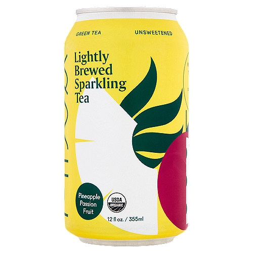 Minna Pineapple and Passion Fruit Lightly Brewed Sparkling Green Tea, 12 fl oz