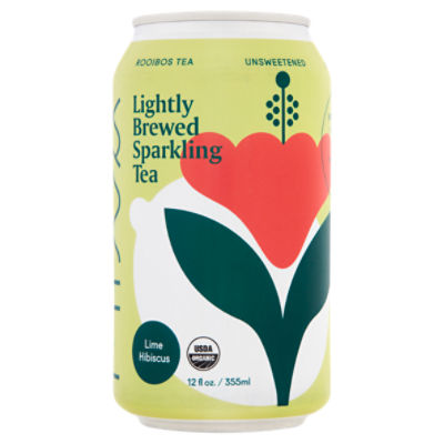 Minna Lime Hibiscus Lightly Brewed Sparkling Rooibos Tea, 12 fl oz