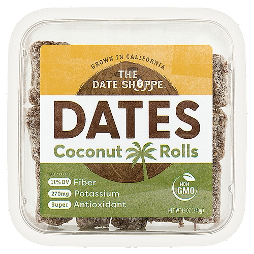 The Date Shoppe Coconut Rolls Dates, 12 oz