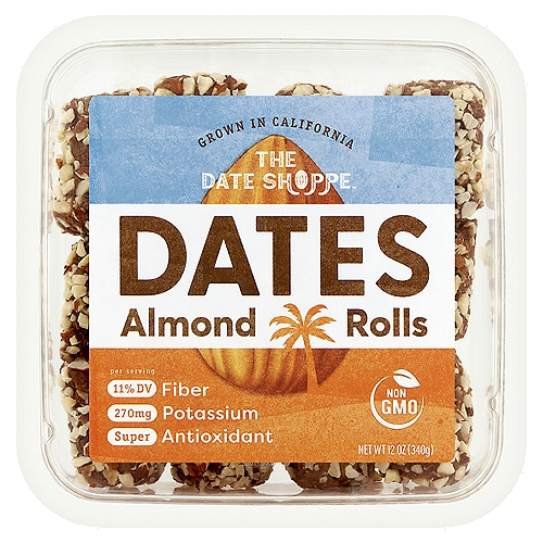 The Date Shoppe Dates Almond Rolls, 12 oz