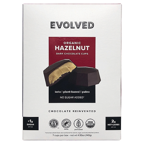 Evolved Organic Hazelnut Dark Chocolate Cups, 7 count, 4.93 oz