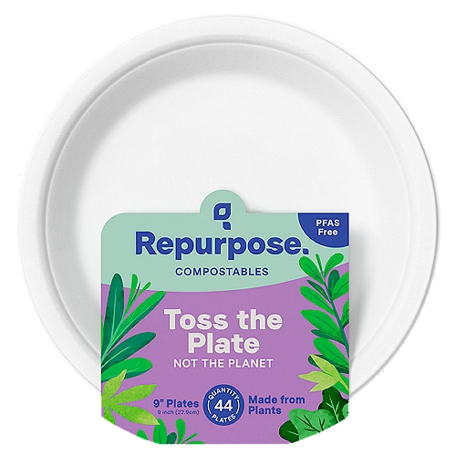 Repurpose Compostables 9'' Plates, 44 count