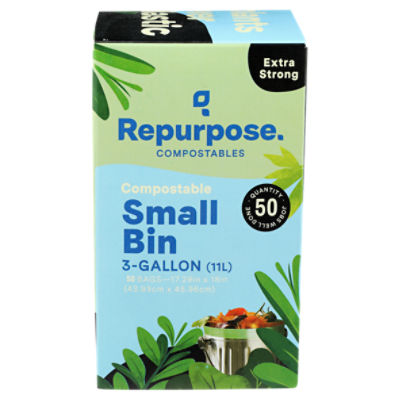 Repurpose Compostable 3 Gallon Small Bin Bags 50 count