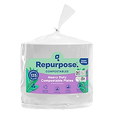 Repurpose Heavy Duty Compostable Plates Value Pack, 125 count