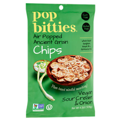 Pop Bitties Air Popped Ancient Grain Sour Cream and Onion Chips 