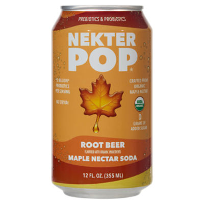 Nekter Pop Root Beer Maple Nectar Soda, 12 fl oz