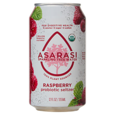 Asarasi Raspberry Probiotic Seltzer, 12 fl oz