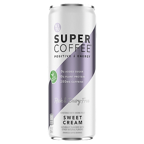 Super Coffee 11oz Sweet Cream
What Makes it Super...
0g Added Sugar
Nothing Artificial
10g Plant Protein
MCT Oil