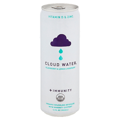 Cloud Water + Immunity Blackberry & Lemon & Rosemary Organic Sparkling Beverage, 12 fl oz