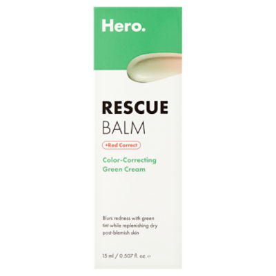 Hero Rescue Balm + Red Correct Color-Correcting Green Cream, 0.507 fl oz