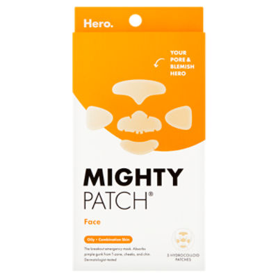 Hero  Hero Mighty Patch Face Hydrocolloid Patches, 5 count, 5 Each 