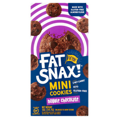 Fat Snax! Double Chocolate Mini Cookies, 5 oz