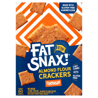 Fat Snax! Cheddar Almond Flour, Crackers