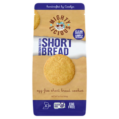 Mightylicious Brown Butter Egg-Free Shortbread Cookies, 6.5 oz