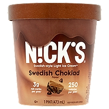 Nick's Swedish Choklad Flavor Ice Cream, 1 pint, 1 Pint