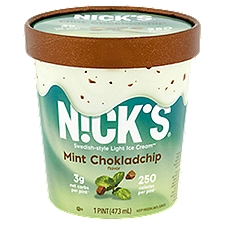 N!ck's Ice Cream Ice Cream, Mint Chokladchip Swedish-Style Light, 1 Each