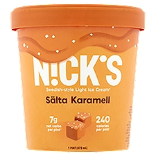 Nick's Sälta Karamell Swedish-Style Light, Ice Cream, 1 Pint