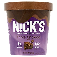 N!ck's Triple Choklad Swedish-Style Light, Ice Cream, 1 Pint