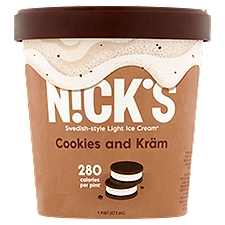 N!ck's Cookies and Kräm Swedish-Style Light, Ice Cream, 1 Pint