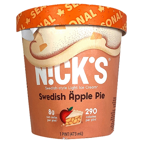 N!ck's Swedish Äpple Pie Swedish-Style Light Ice Cream, 1 pint