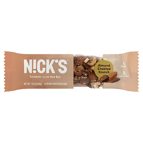 Nick's Almond Chocolate Swedish-Style Nut Bar, 1.41 oz
