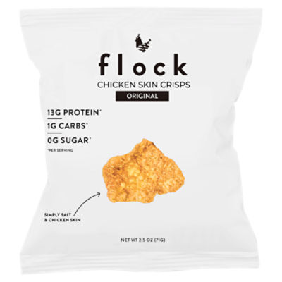  Flock Keto Chicken Skin Chips, Original Flavor, Low Carb,  High Protein, Sugar Free, Gluten Free Fried Chicken Skins - Chicken Chips  for People