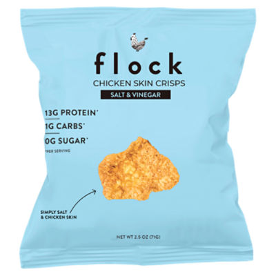 Flock Salt & Vinegar Chicken Skin Crisps, 2.5 oz