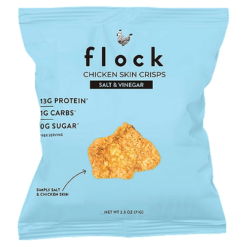 Flock Salt & Vinegar Chicken Skin Crisps, 2.5 oz