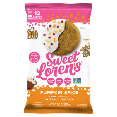 Sweet Loren's Gluten Free Vegan Pumpkin Spice Cookie Dough, 12 Count, 9.6 oz.