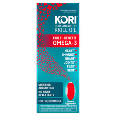 Kori Pure Antarctic Krill Oil MultiBenefit Omega3 Dietary Supplement