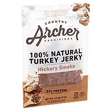 Country Archer Turkey Jerky Hickory Smoke 100% Natural, 2.5 Ounce