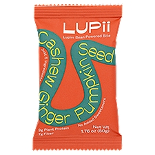 Lupii Cashew Ginger Pumpkin Seed Lupini Bean Powered Bar, 1.76 oz